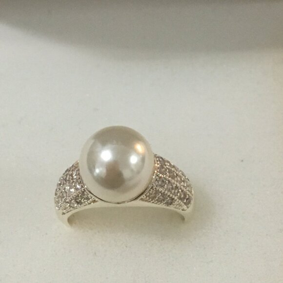 Charter Club silver tone imitation pearl & zirconium - NWT - Picture 4 of 6